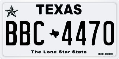 TX license plate BBC4470