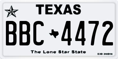 TX license plate BBC4472