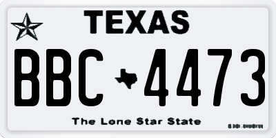 TX license plate BBC4473