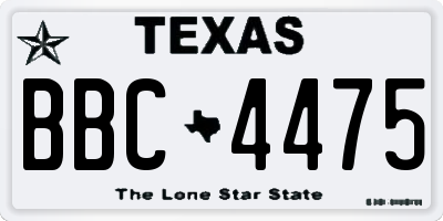 TX license plate BBC4475