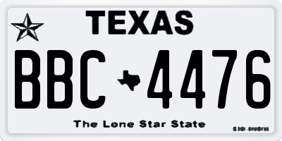 TX license plate BBC4476