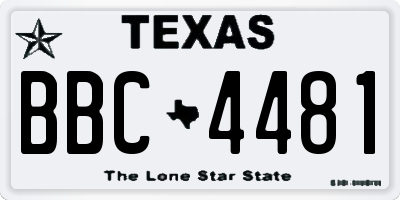 TX license plate BBC4481