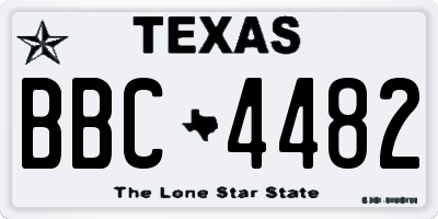 TX license plate BBC4482