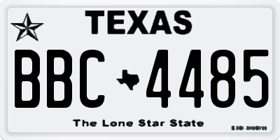 TX license plate BBC4485