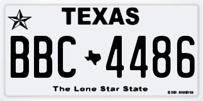 TX license plate BBC4486