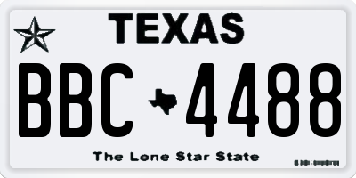 TX license plate BBC4488