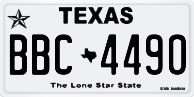 TX license plate BBC4490