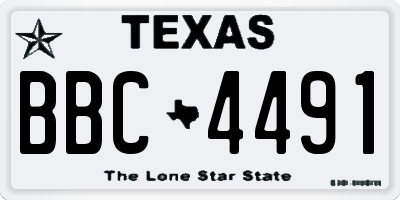 TX license plate BBC4491