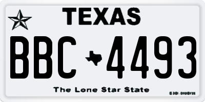 TX license plate BBC4493