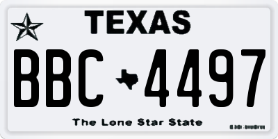 TX license plate BBC4497