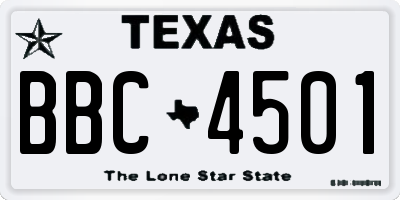 TX license plate BBC4501