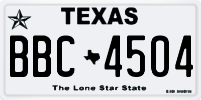 TX license plate BBC4504