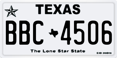 TX license plate BBC4506