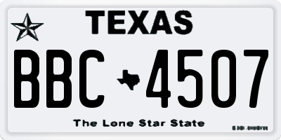 TX license plate BBC4507
