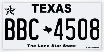 TX license plate BBC4508