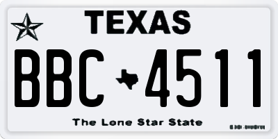 TX license plate BBC4511