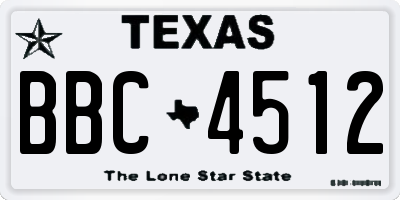 TX license plate BBC4512