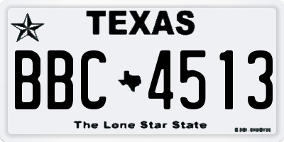 TX license plate BBC4513