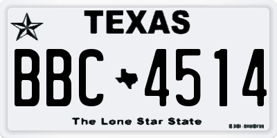 TX license plate BBC4514