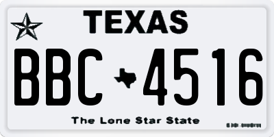 TX license plate BBC4516