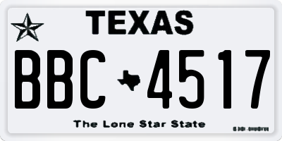 TX license plate BBC4517
