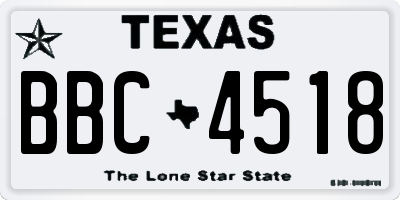 TX license plate BBC4518