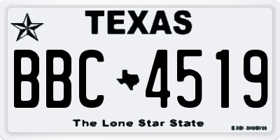 TX license plate BBC4519