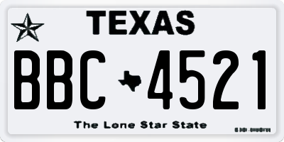 TX license plate BBC4521