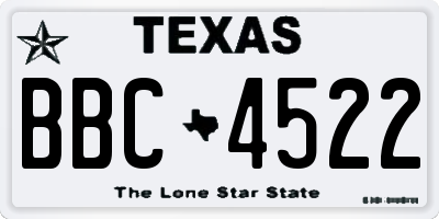 TX license plate BBC4522