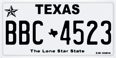 TX license plate BBC4523