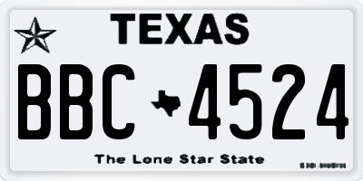 TX license plate BBC4524