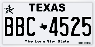 TX license plate BBC4525