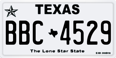 TX license plate BBC4529