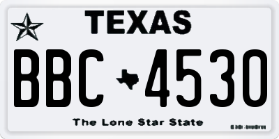 TX license plate BBC4530