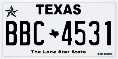 TX license plate BBC4531