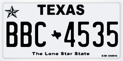 TX license plate BBC4535