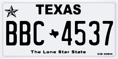 TX license plate BBC4537