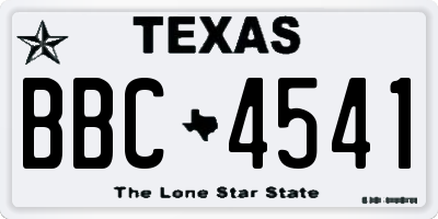 TX license plate BBC4541