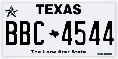 TX license plate BBC4544