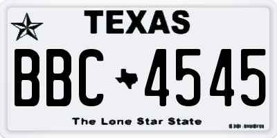 TX license plate BBC4545