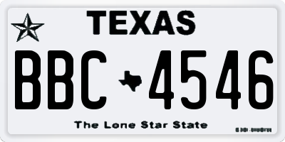 TX license plate BBC4546