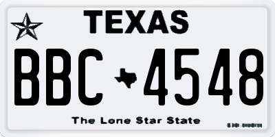 TX license plate BBC4548