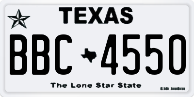 TX license plate BBC4550