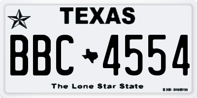 TX license plate BBC4554