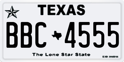 TX license plate BBC4555