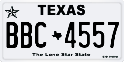 TX license plate BBC4557