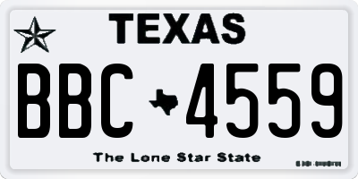 TX license plate BBC4559