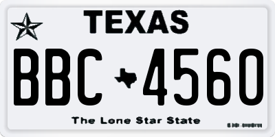 TX license plate BBC4560