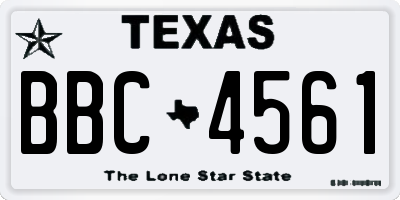 TX license plate BBC4561