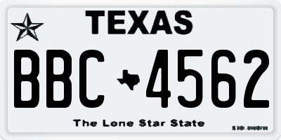 TX license plate BBC4562